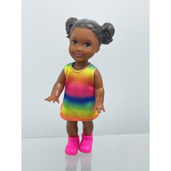 Mattel Barbie Skipper Babysitters Inc African American Toddler Doll Rainbow Dres - Picture 1 of 4